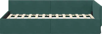 Immagine prodotto di vidaXL Struttura letto ad angolo con testiera verde scuro 90 cm x 190 cm in velluto