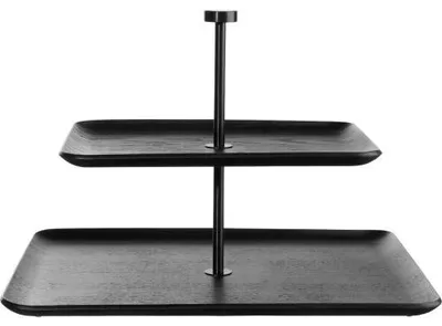 Produktbild von Asa Etagere Wood Weidenholz rechteckig schwarz (2-stufig) (36x28cm)