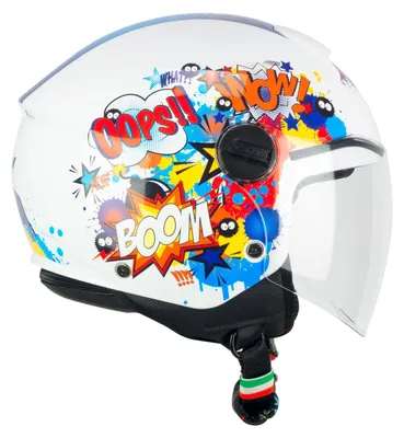 Produktbild von CGM Helm mit offenem Gesicht, Mini Comics, Blau Weiß, 51-52 cm