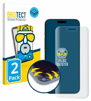 Produktbild von 2x BROTECT Fullscreen Schutzfolie für Apple iPhone 16 Plus Displayschutz Folie Fullcover Matt Entspiegelungsfolie