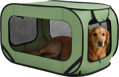 Obrázok produktu pre Prepravná klietka pre psov – cestovná taška pre mačky – bezpečná preprava – skladacia konštrukcia – 94 x 53 x 53 cm – zelená