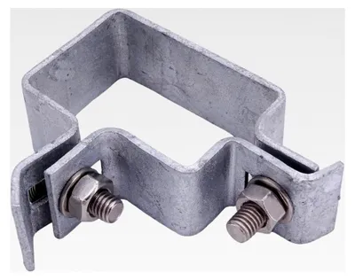 Produktbild von Eckschelle für 60x40 mm Standard Zaunpfosten in Feuerverzinkt
