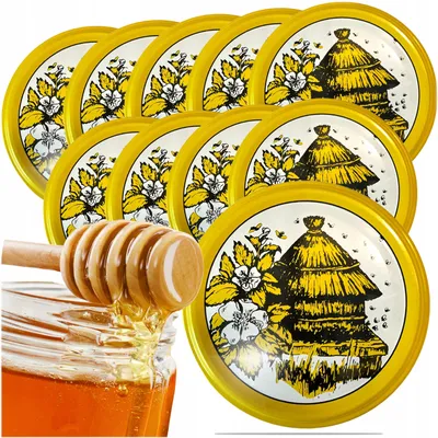 Produktbild von Krauz Twist-Off-Deckel Glas 66mm Bienenmotiv 10 Stück