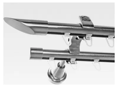 Produktbild von Gardinenstange 2-läufige Innenlauf Wandmontage 160 cm Edelstahl-Optik