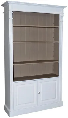 Obrázok produktu pre Casa Padrino regál vo vidieckom štýle biely / sivý 119 x 39 x v. 197 cm - Skriňa do obývačky vo vidieckom štýle