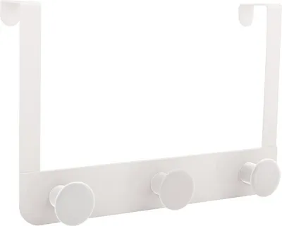 Immagine prodotto di spirella porta appendiabiti gancio porta asciugamani portaoggetti bianco opaco 3 ganci