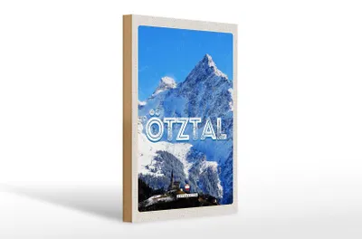 Produktbild von Holzschild Reise 20x30cm Ötztal Österrecih Berg Schnee Winter