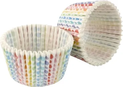 Produktbild von Papier-Cupcake-Förmchen, 32 Stück, Regenbogen-Punkte - Tala