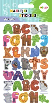 Immagine prodotto di Naklejki Puffy - Lettere Literki Happy Color