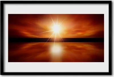 Produktbild von Bild 60x40 MDF-Rahmen Wandkunst Sonne Himmel Wasser Landschaft