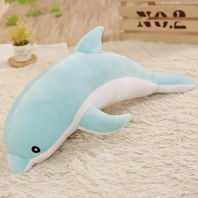 Produktbild von 30 cm süße weiche Delfin-Plüschtiere, Puppen, gefüllte PP-Baumwolle, Tierkissen, Kinderspielzeug, Geburtstagsgeschenk