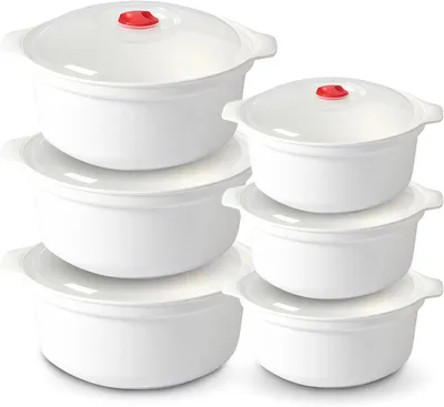 Image de Vaisselle pour micro-ondes, ensemble de 6 pièces, boîtes de conservation en plastique de 900 à 1400 ml avec couvercles, pour la cuisine