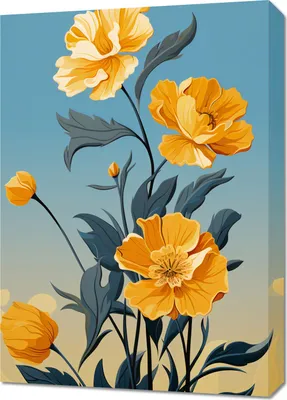 Produktbild von Bild 50x70cm Goldene Blumenmorgen