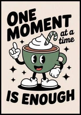 Produktbild von Poster 70x100cm Motivationsaffirmation Retro Vintage Für das Wohnzimmer One Moment