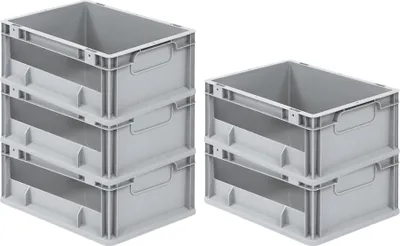 Produktbild von SparSet 5x Eurobox NextGen Insight | HxBxT 17x30x40cm | 16 Liter | Seite offen | Eurobehälter, Transportbox, Transportbehälter, Stapelbehälter