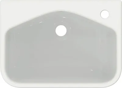 Produktbild von Halbeinbau-Waschtisch i.life S m Überlauf 1 Hahnloch 500x360x175mm weiß 500 x 360 x 175 mm weiß