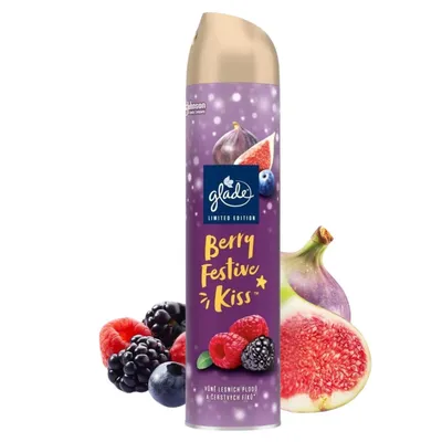 Zdjęcie produktu dla Zimowy odświeżacz powietrza o zapachu czerwonych owoców i fig Glade Berry Festive Kiss 300 ml