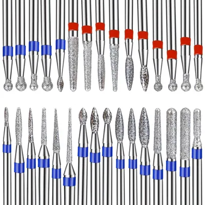 Immagine prodotto di Punte diamantate per fresa elettrica, 30 pezzi. Accessori professionali per manicure e pedicure