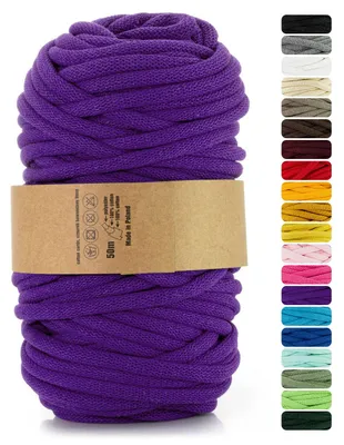 Produktbild von Netuno 1x Makramee-Garn Violett 9 mm 50 m Makramee Kordel Baumwolle mit Polyesterkern Baumwollkordel Schnur Bastelgarn farbig für Dekoration Wandbehang Blumenampel Baumwolle Cord Macrame – Größe 9mm/50m