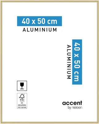 A product image of a picture frame with text and logos.