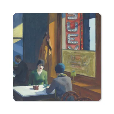 Produktbild von MuchoWow® Mauspad Mousepad Chop Suey - Edward Hopper 20x20 cm - Mousepads - Maus Mat - Pad - Mausunterlage - Desk Mat - Bureauartikeln