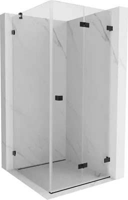 Zdjęcie produktu dla Mexen Lunar-F kabina prysznicowa składana prawa 80 x 80 cm, transparent, czarna - 836-080-080-70-00-P