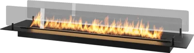 Produktbild von Insert Black 1200 Einbau- oder freistehender Bioethanol-Kamin - Schlanker schwarzer Biokamin mit zwei Glasscheiben, 3-Liter-Tank - 120 cm