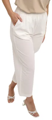 Obrázok produktu pre Dámske bežové nohavice KAFFE KAnaya. Dámske bežové nohavice typu culottes, široké nohavice, vysoký pás