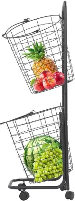 Produktbild von Famanu Wäschesorter mit 2 Fächern - Wasbox mit Rollen - Praktische Haushaltsorganisation