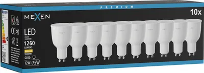 Zdjęcie produktu dla Mexen Nova 10x żarówka LED GU10, 12W, Ciepła - 3000K, 1260 lm - L108-GU10-1230-01x10