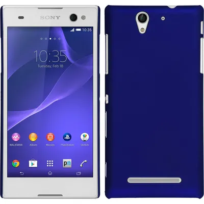 Produktbild von PhoneNatic Case kompatibel mit Sony Xperia C3 - Hülle blau gummiert Hard-case Cover