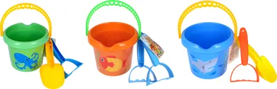 Produktbild von Sandspiel-Set, 3-teilig (Eimer, Schaufel, Harke). 3 Varianten