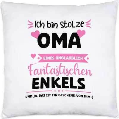 Produktbild von Ich bin stolze Oma Kissen Inkl Füllung Geschenk Muttertag Oma Enkel Geburtstag