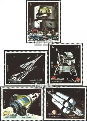 Produktbild von Briefmarken Sharjah 1972 Mi 970A-974A (kompl.Ausg.) gestempelt Apollo 11