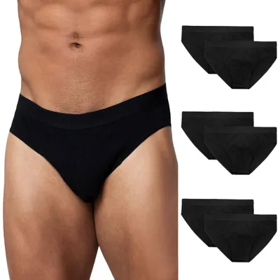 Produktbild von Herren Slips Baumwolle Atmungsaktiv 6er Set Schwarz 3XL