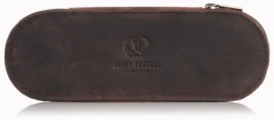 Produktbild von Leder Brillenetui Federmäppchen braun vintage Paolo Peruzzi T-82-HBR