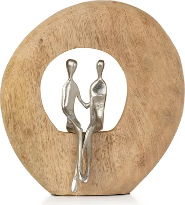 Image de Moritz Sculpture Jamais seul Bois de mangue massif Figure- Déco Arbre FFG-2105