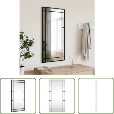 Obrázek produktu pro The Living Store Nástěnné zrcadlo černé 40x80 cm obdélníkové železné