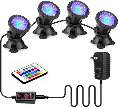 Produktbild von Teichbeleuchtung Unterwasserleuchte – Gartenteichlampe, LED-Gartenbeleuchtung, Poolbeleuchtung, wasserdicht (IP68), RGB-Spot mit Fernbedienung