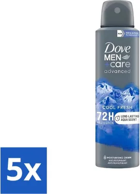 Obrázok produktu pre Dove - Dezodorant - Men Care Cool Fresh - Osviežujúca a dlhotrvajúca ochrana - 150 ml - Hodnotné balenie - 5 kusov