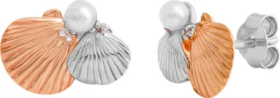 Produktbild von V Ohrstecker 925/- Sterling Silber 9mm mehrfarbig Zirkonia pink 274220167