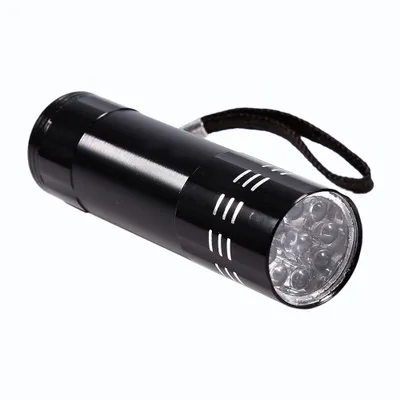 Zdjęcie produktu dla Aluminiowa latarka UV 9 LED Ultra Violet z podświetleniem Lampa latarka