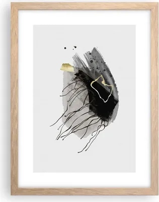 Produktbild von Gerahmtes Poster - Rahmen in heller Eiche - Abstraktion dunkel Farben - 30x40 cm - Wand Bild - Wanddeko - Wandbilder - Wandposter - Bilderrahmen - Bilder - Kunstdruck - Wandbild - P2NPA30x40-4337