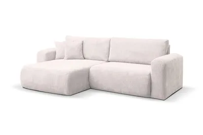 Produktbild von VENASI ROMA Universell Ecksofa mit Schlaffunktion und Bettkasten Cord BEIGE Schlafsofa Sofa