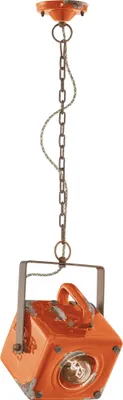 Produktbild von Pendelleuchte Keramik Metall E27 H: max. 95 cm Orange Shabby Antik eckig Vintage Keramiklampe