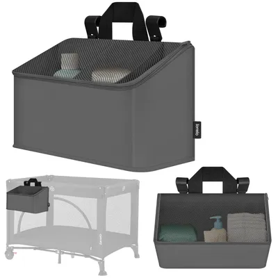 Produktbild von Lionelo Kinderbett-Organizer Sidepocket Medium, Hängender Bett-Organizer, Windeln, Babytücher, Für Kinderzimmer, 43x15x23 cm Grau