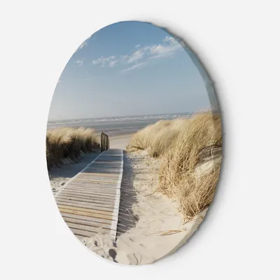 Produktbild von Leinwandbild rund Meeresstrand Dünen 40x40 Feeby Orange bild für die wand bereit zum aufhängen