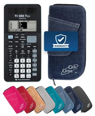 Produktbild von TI-30X Plus MP Taschenrechner mit Schutztasche im Jeans-Design dunkelblau