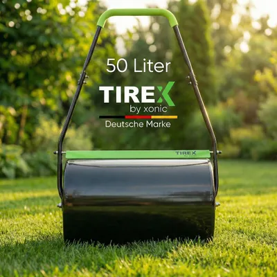 Produktbild von TIREX by xonic® Rasenwalze Handwalze Rasenroller Gartenwalze Metall Ackerwalze Grün