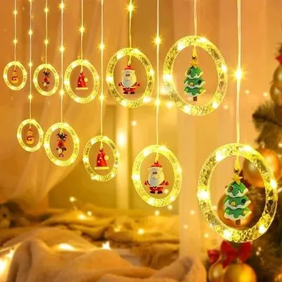 Zdjęcie produktu dla Lampki okienne gwiazdki LED 36 diod na baterie timer dekoracja